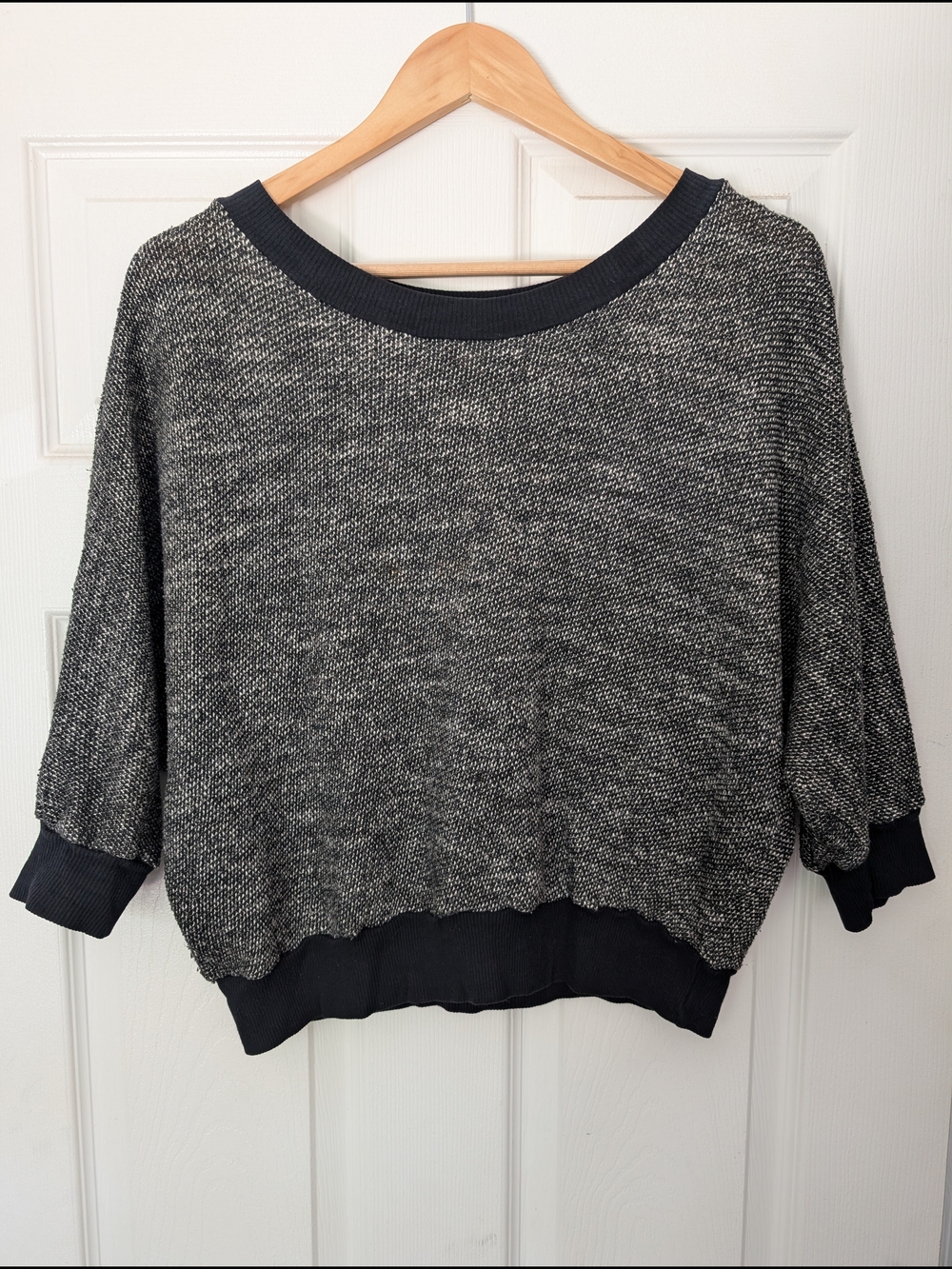American Apparel Black&White Marled Crewneck Sweater